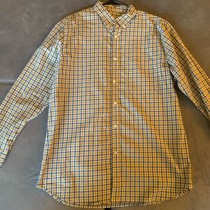 Men's Blue and Yellow Checkered Shirt
